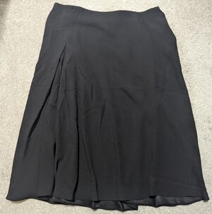 Spanx black satin crepe asymmetrical skirt, nwt, sz large